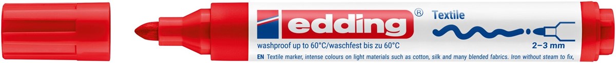 edding 4500 Textilmarker rot, Rundspitze 2-3 mm (Art.-Nr.: 4-4500002)