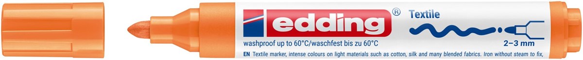 edding 4500 Textilmarker neonorange, Rundspitze 2-3 mm (Art.-Nr.: 4-4500066)