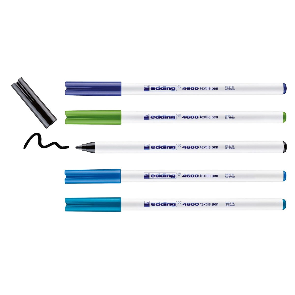 edding 4600 Textilstift 5er-Set cool,  Rundspitze 1 mm (Art.-Nr.: 4-4600-5099)