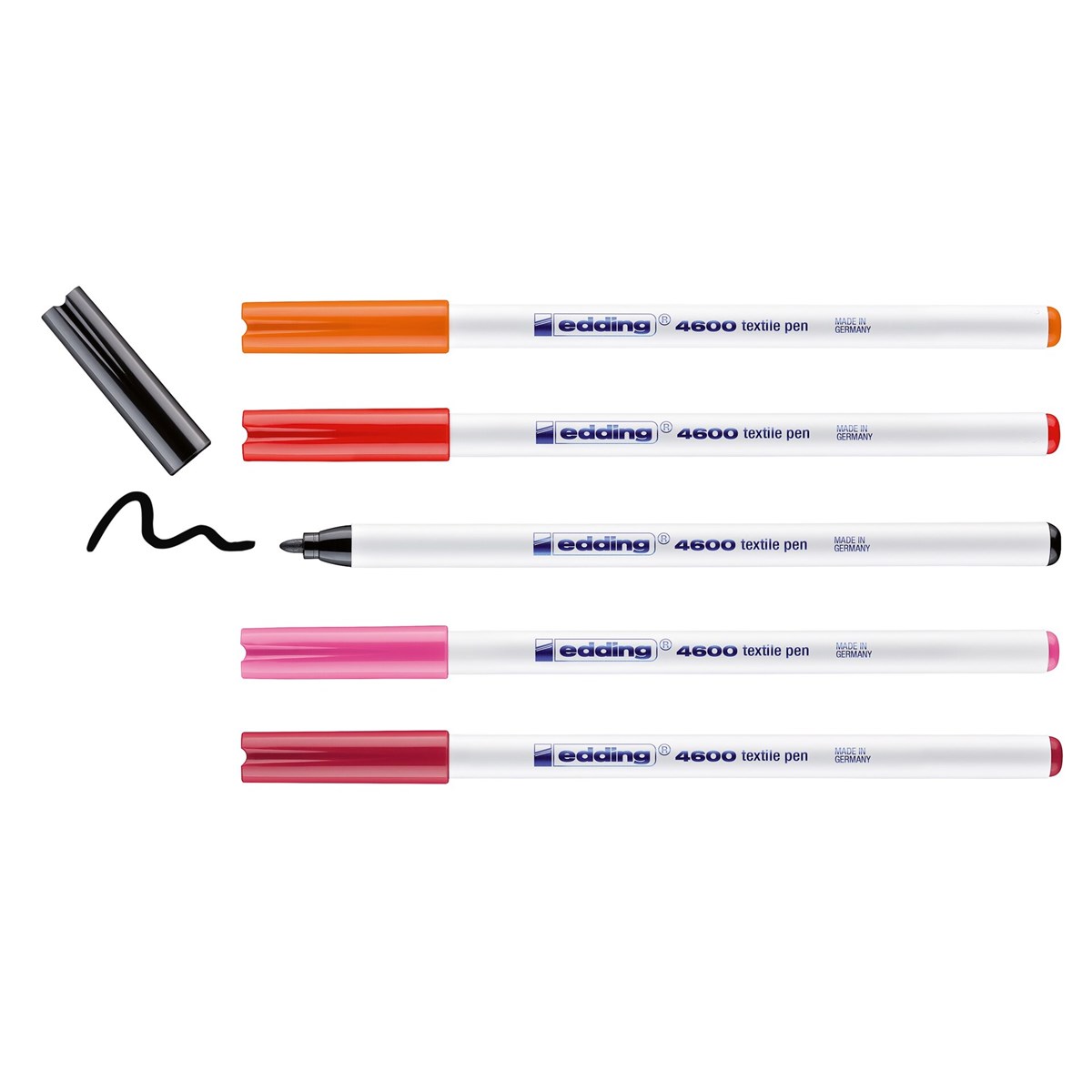 edding 4600 Textilstift 5er-Set warm, Rundspitze 1 mm (Art.-Nr.: 4-4600-5999)