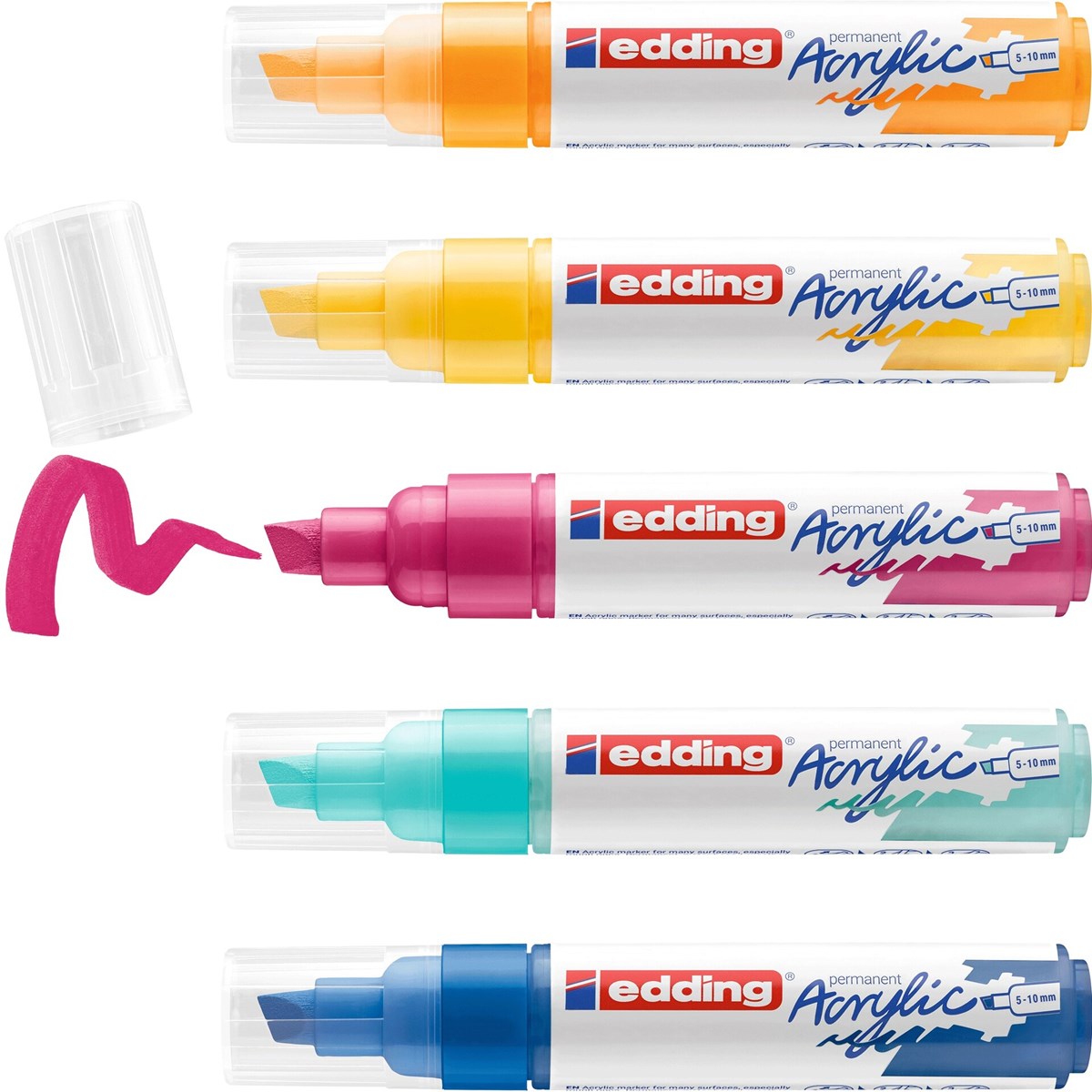 edding 5000 Acrylmarker breit 5er Set sortiert abstrakt, Keilspitze 5-10 mm (Art.-Nr.: 4-5000-5-999)