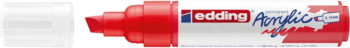 edding 5000 Acrylmarker breit verkehrsrot, Keilspitze 5-10 mm (Art.-Nr.: 4-5000902)