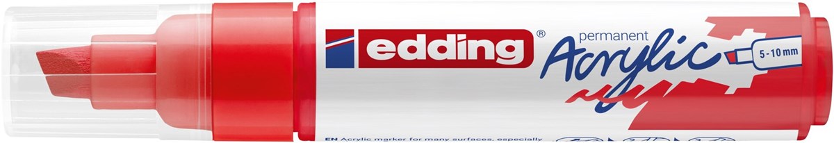 edding 5000 Acrylmarker breit verkehrsrot, Keilspitze 5-10 mm (Art.-Nr.: 4-5000902)