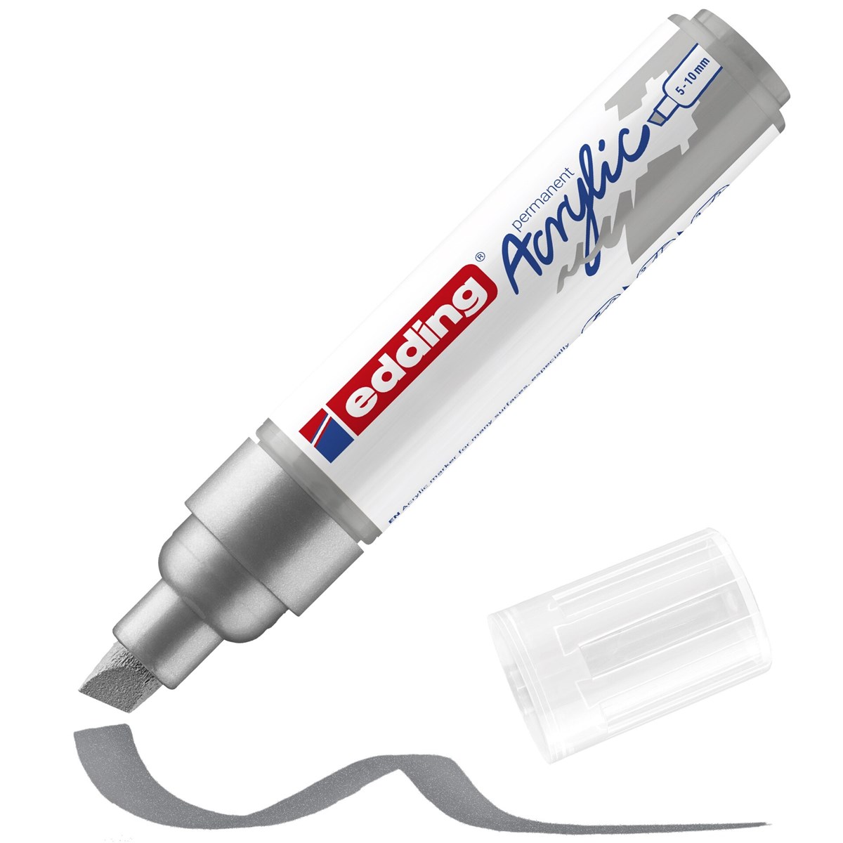 edding 5000 Acrylmarker breit silber, Keilspitze 5-10 mm (Art.-Nr.: 4-5000923)
