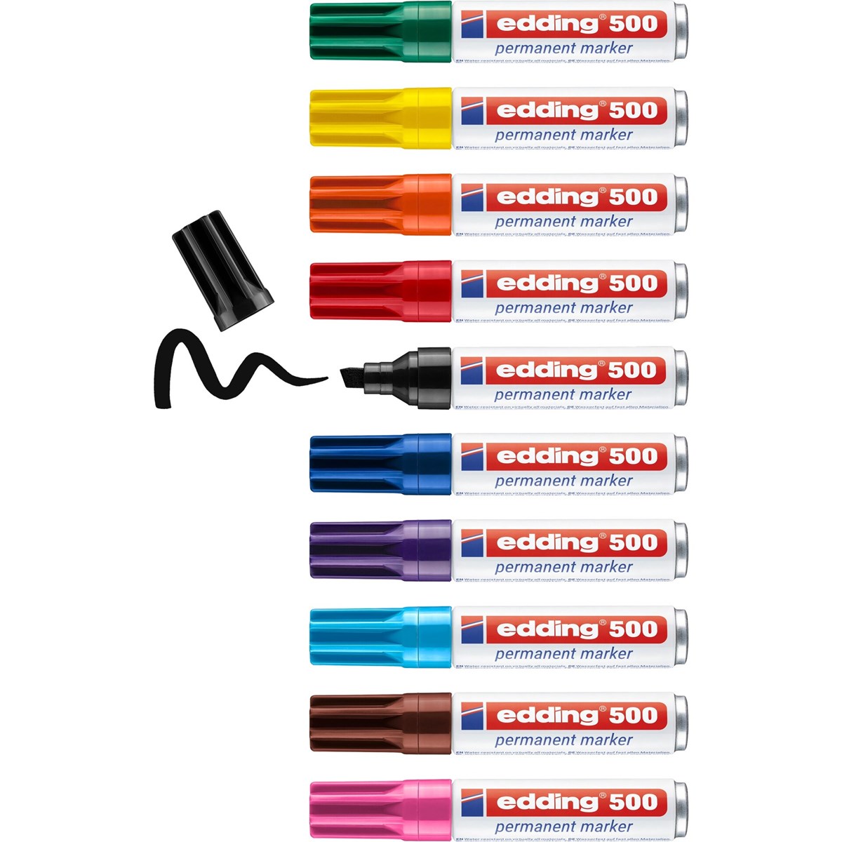 edding 500 Permanentmarker 10er Set sortiert, Keilspitze 2-7 mm (Art.-Nr.: 4-500999)