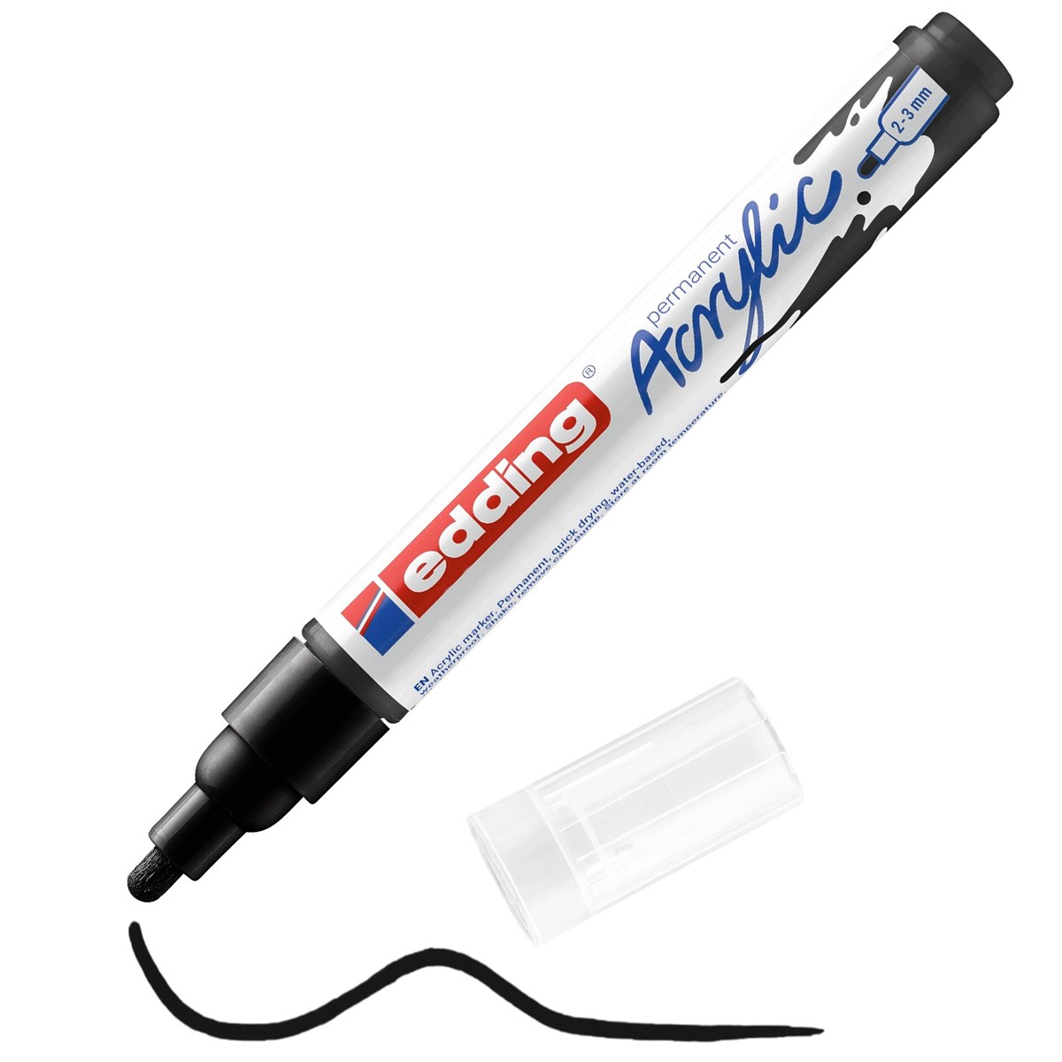edding 5100 Acrylmarker medium schwarz, Rundspitze 2-3 mm (Art.-Nr.: 4-5100901)