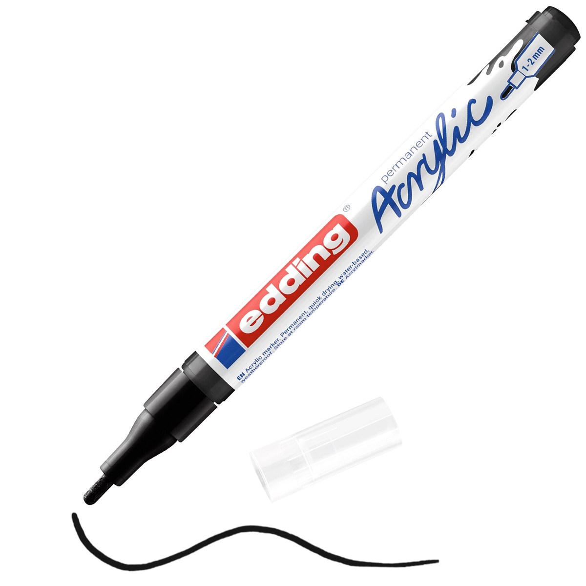 edding 5300 Acrylmarker fein schwarz, Rundspitze 1-2 mm (Art.-Nr.: 4-5300901)