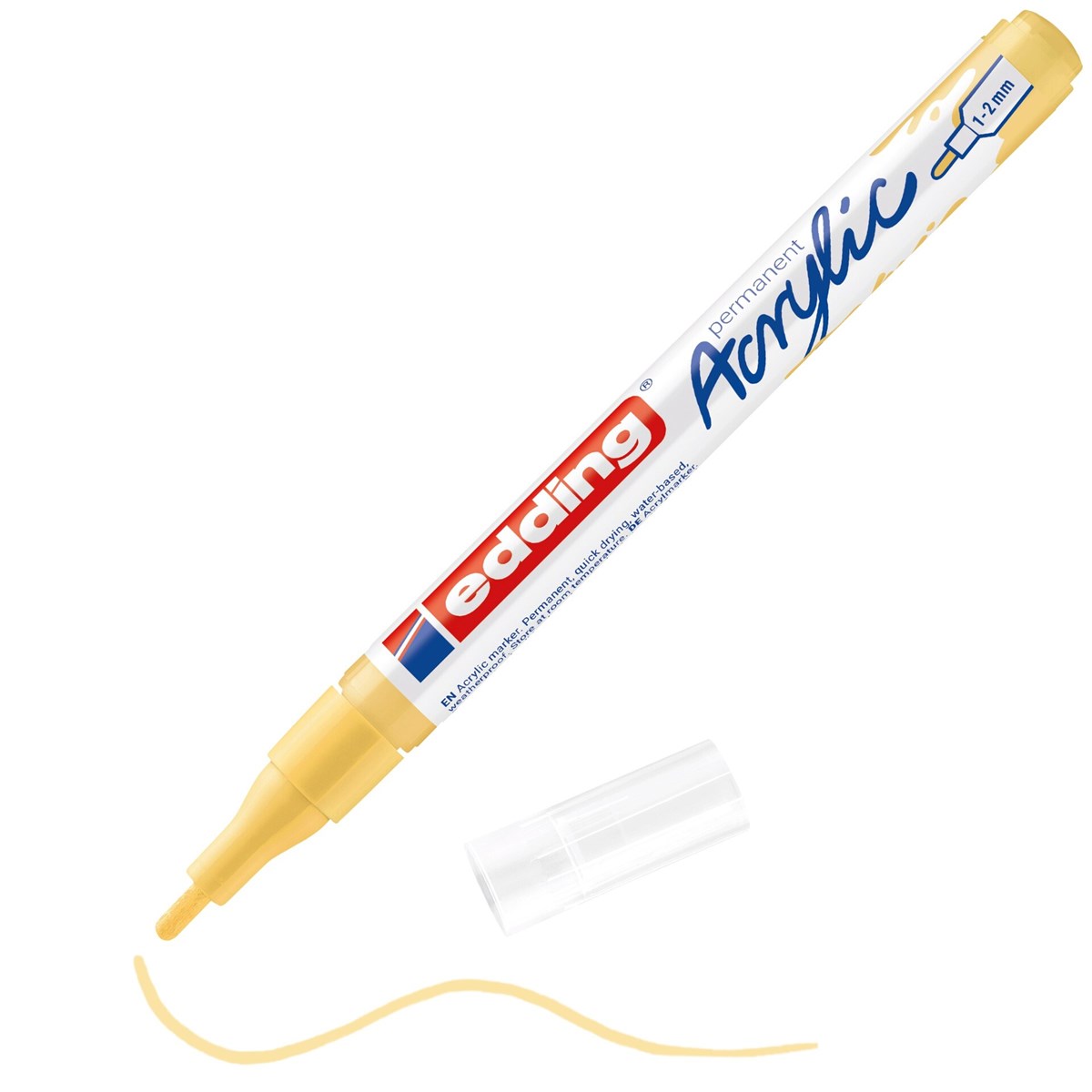 edding 5300 Acrylmarker fein pastellgelb matt, Rundspitze 1-2 mm (Art.-Nr.: 4-5300915)
