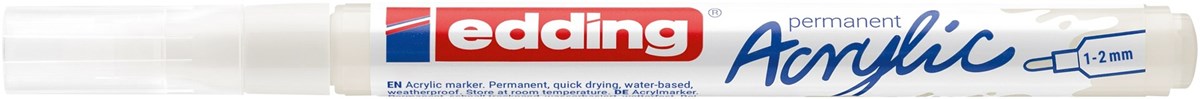 edding 5300 Acrylmarker fein verkehrsweiß, Rundspitze 1-2 mm (Art.-Nr.: 4-5300922)