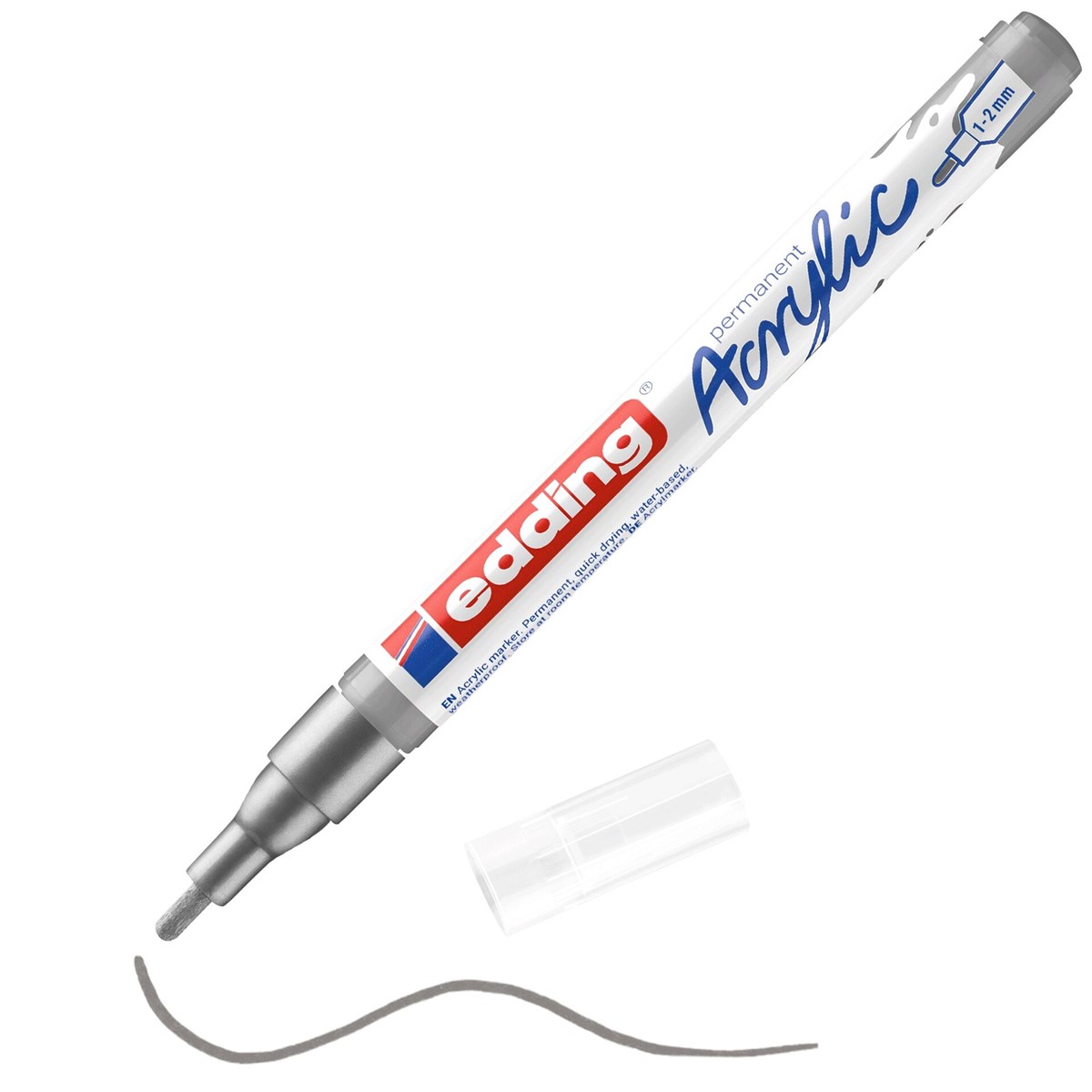 edding 5300 Acrylmarker fein silber, Rundspitze 1-2 mm (Art.-Nr.: 4-5300923)