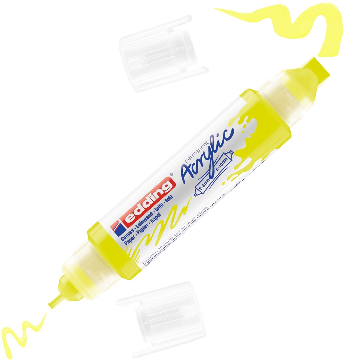 edding 5400 Acryl 3D Double Liner neongelb, Tubenspitze 2-3 mm + 5-10 mm (Art.-Nr.: 4-5400065)