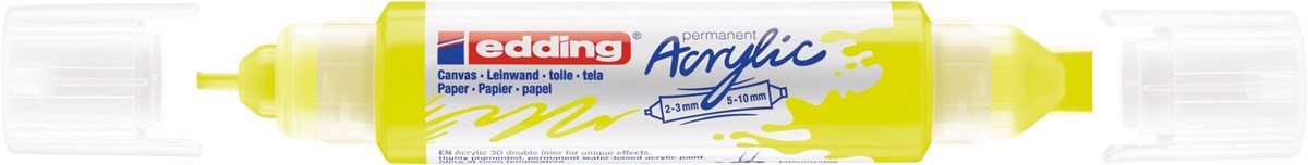 edding 5400 Acryl 3D Double Liner neongelb, Tubenspitze 2-3 mm + 5-10 mm (Art.-Nr.: 4-5400065)