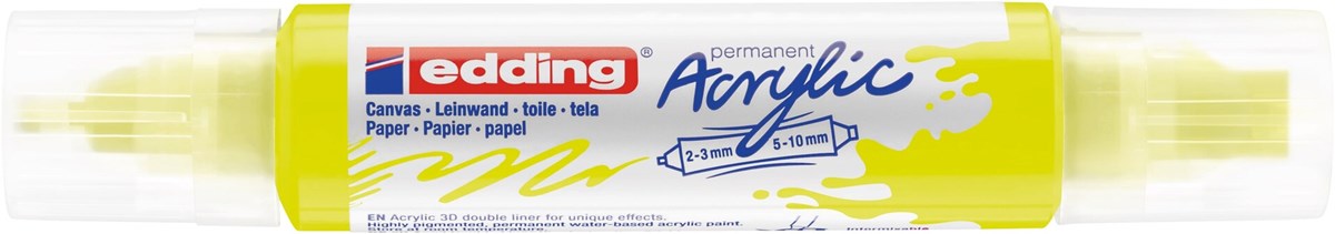 edding 5400 Acryl 3D Double Liner neongelb, Tubenspitze 2-3 mm + 5-10 mm (Art.-Nr.: 4-5400065)