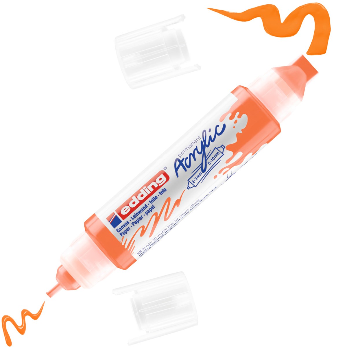 edding 5400 Acryl 3D Double Liner neonorange, Tubenspitze 2-3 mm + 5-10 mm (Art.-Nr.: 4-5400066)