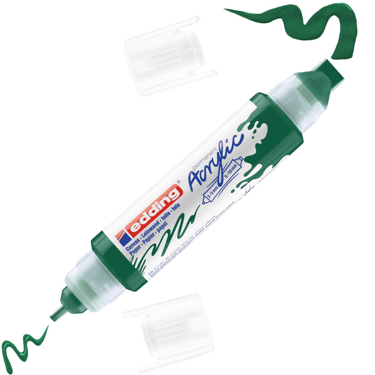 edding 5400 Acryl 3D Double Liner moosgrün, Tubenspitze 2-3 mm + 5-10 mm (Art.-Nr.: 4-5400904)