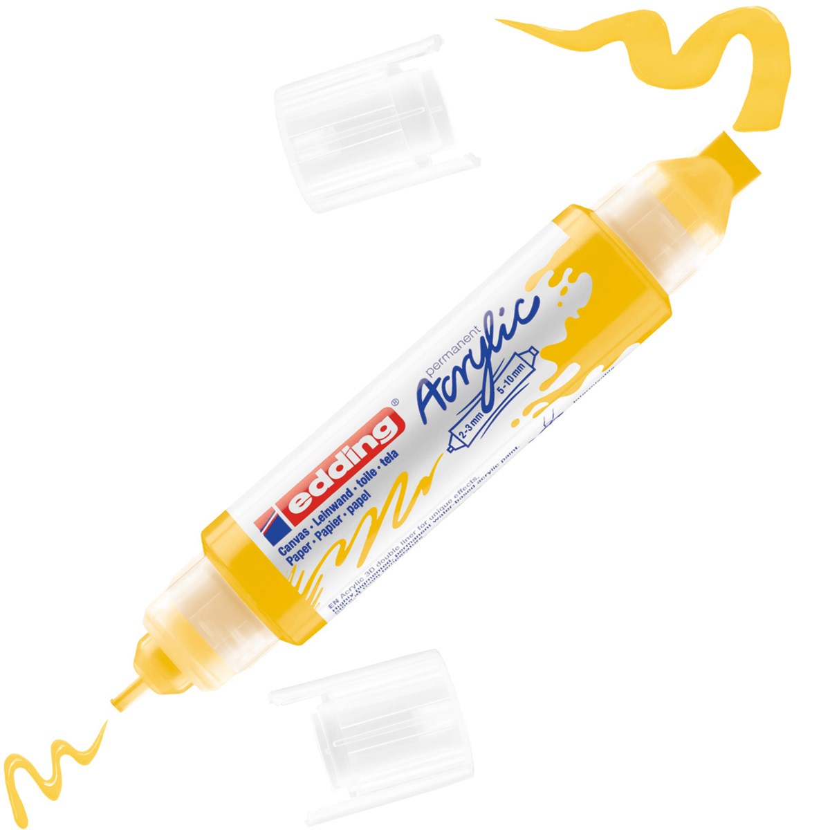 edding 5400 Acryl 3D Double Liner verkehrsgelb, Tubenspitze 2-3 mm + 5-10 mm (Art.-Nr.: 4-5400905)