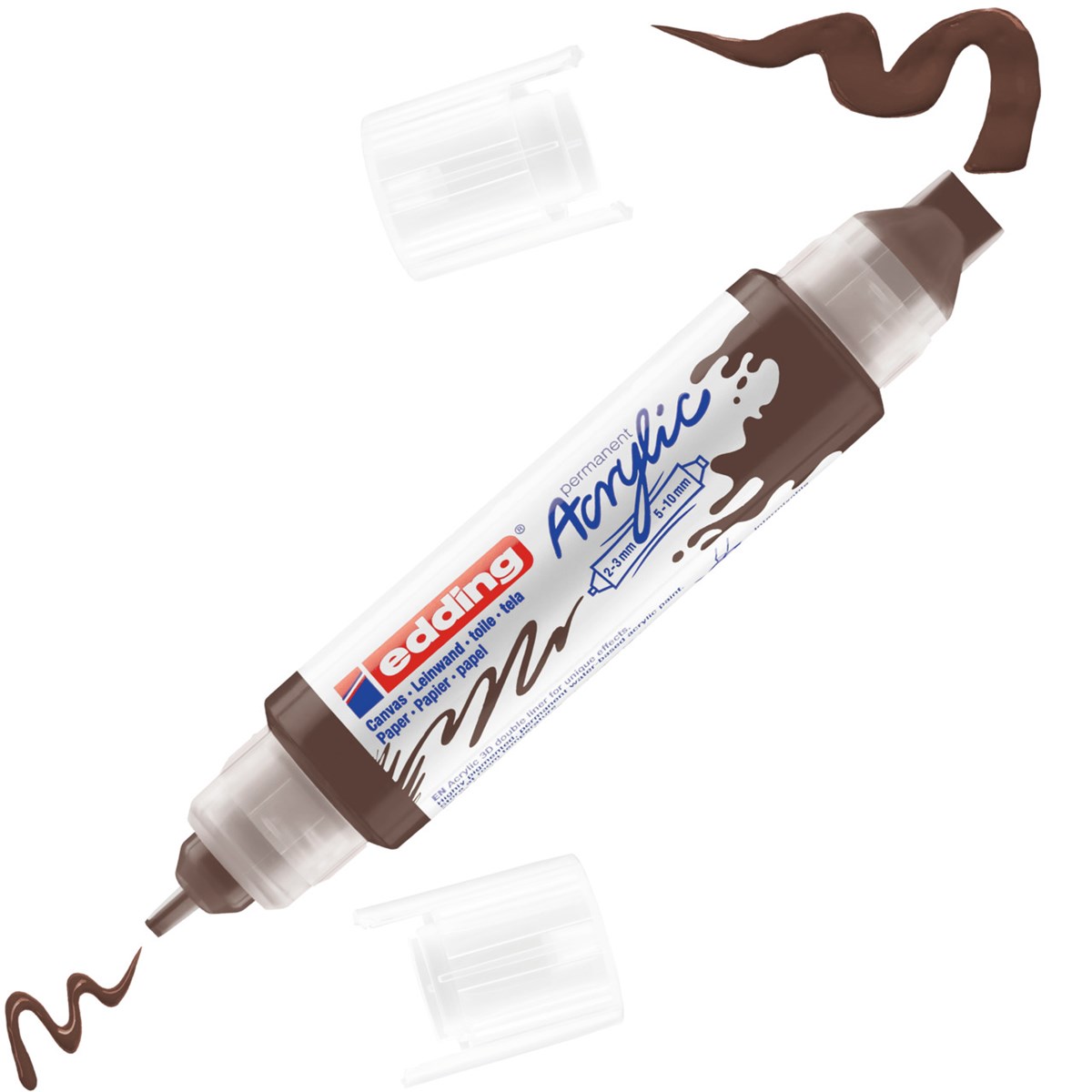 edding 5400 Acryl 3D Double Liner schokoladenbraun, Tubenspitze 2-3 mm + 5-10 mm (Art.-Nr.: 4-5400907)