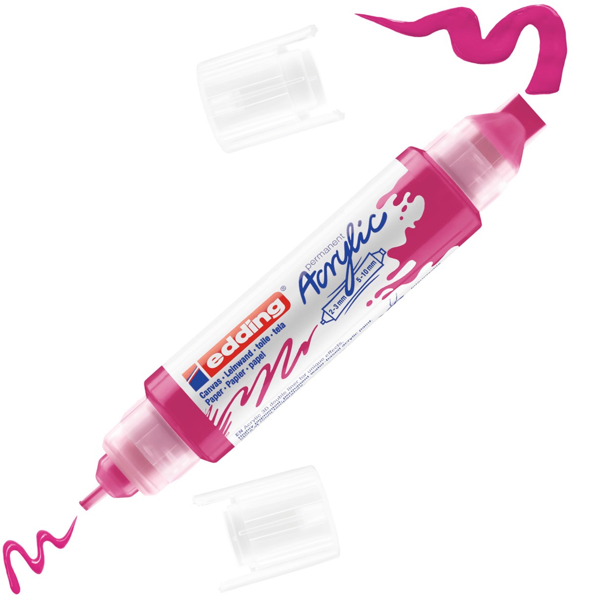edding 5400 Acryl 3D Double Liner telemagenta, Tubenspitze 2-3 mm + 5-10 mm (Art.-Nr.: 4-5400909)