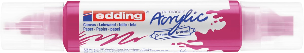 edding 5400 Acryl 3D Double Liner telemagenta, Tubenspitze 2-3 mm + 5-10 mm (Art.-Nr.: 4-5400909)