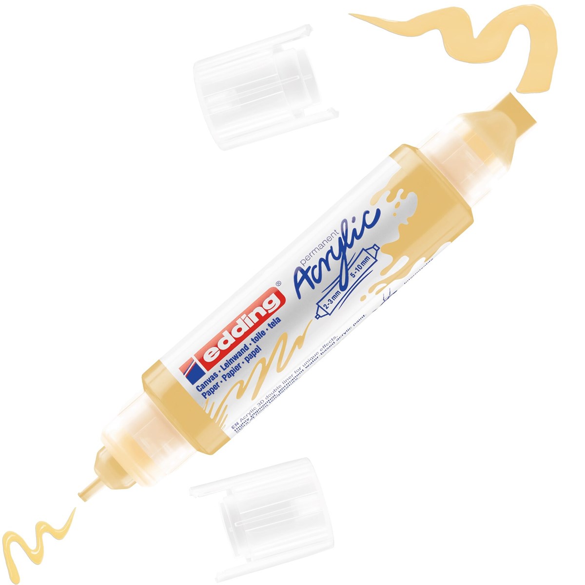 edding 5400 Acryl 3D Double Liner pastellgelb, Tubenspitze 2-3 mm + 5-10 mm (Art.-Nr.: 4-5400915)