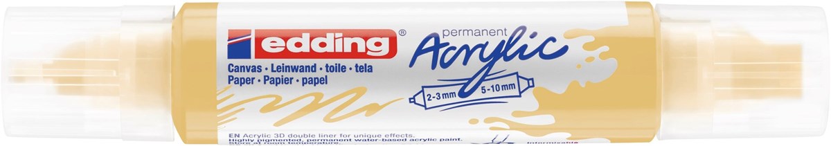 edding 5400 Acryl 3D Double Liner pastellgelb, Tubenspitze 2-3 mm + 5-10 mm (Art.-Nr.: 4-5400915)