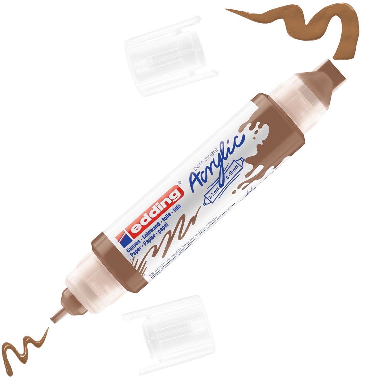 edding 5400 Acryl 3D Double Liner haselnuss, Tubenspitze 2-3 mm + 5-10 mm (Art.-Nr.: 4-5400919)