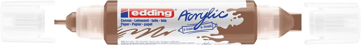 edding 5400 Acryl 3D Double Liner haselnuss, Tubenspitze 2-3 mm + 5-10 mm (Art.-Nr.: 4-5400919)