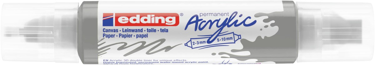 edding 5400 Acryl 3D Double Liner silber, Tubenspitze 2-3 mm + 5-10 mm (Art.-Nr.: 4-5400923)