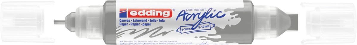 edding 5400 Acryl 3D Double Liner silber, Tubenspitze 2-3 mm + 5-10 mm (Art.-Nr.: 4-5400923)
