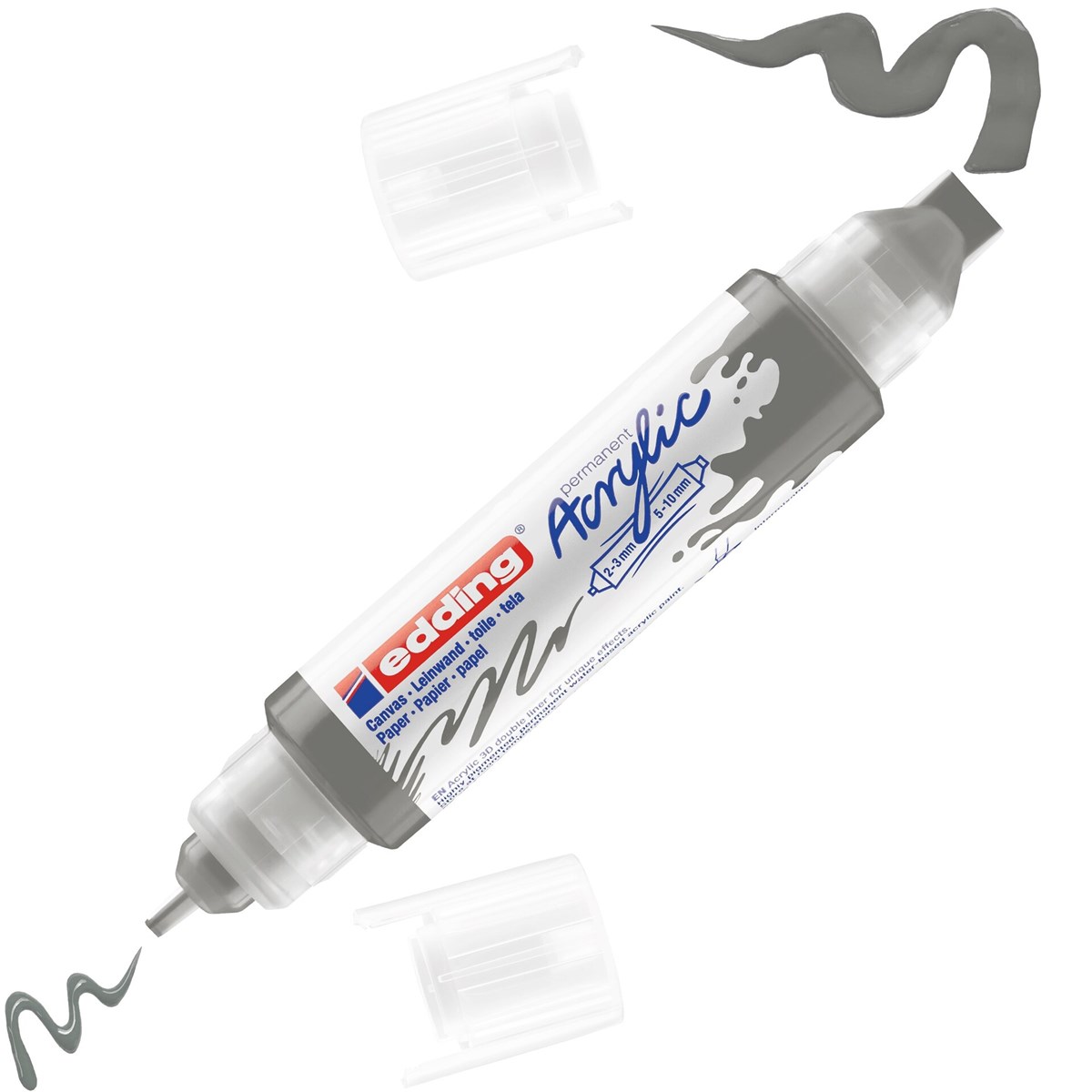 edding 5400 Acryl 3D Double Liner anthrazit, Tubenspitze 2-3 mm + 5-10 mm (Art.-Nr.: 4-5400926)