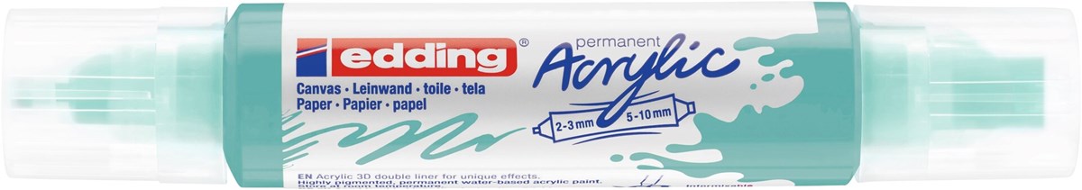 edding 5400 Acryl 3D Double Liner opulent türkis, Tubenspitze 2-3 mm + 5-10 mm (Art.-Nr.: 4-5400934)