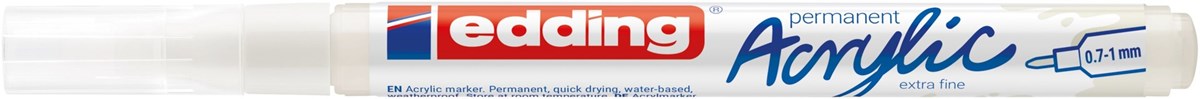 edding 5500 Acrylmarker extra fein verkehrsweiß matt, Rundspitze 0,7-1 mm (Art.-Nr.: 4-5500922)