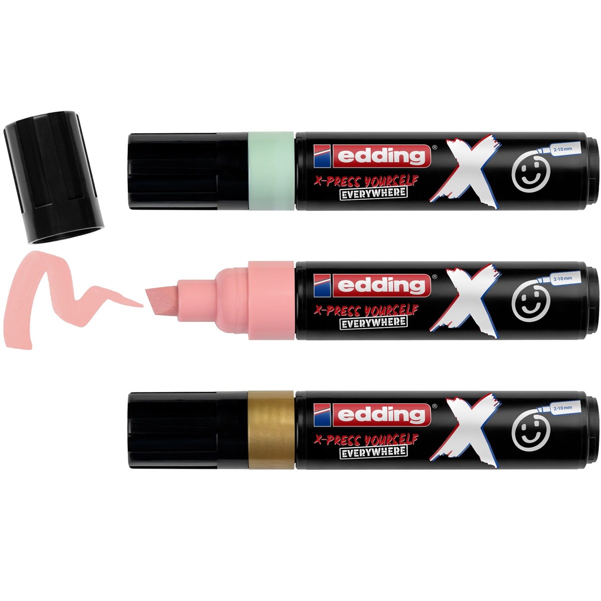 edding 6900 X Multi Marker, Pastel Color Set, 3 Acrylstifte, Keilspitze 2-10 mm (Art.-Nr.: 4-6900-3-2)