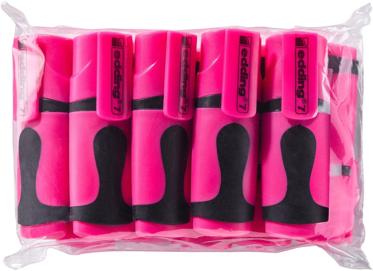 edding 7 Textmarker neonrosa 10er Pack, Keilspitze 1-3 mm (Art.-Nr.: 4-7-10069)