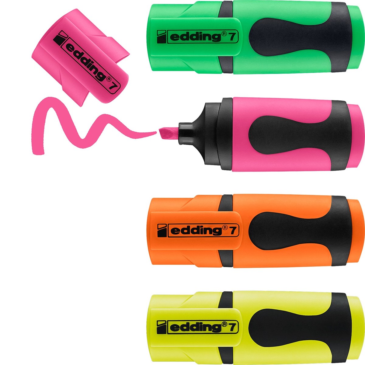 edding 7 Textmarker 4er Set sortiert, Keilspitze 1-3 mm (Art.-Nr.: 4-7-4)