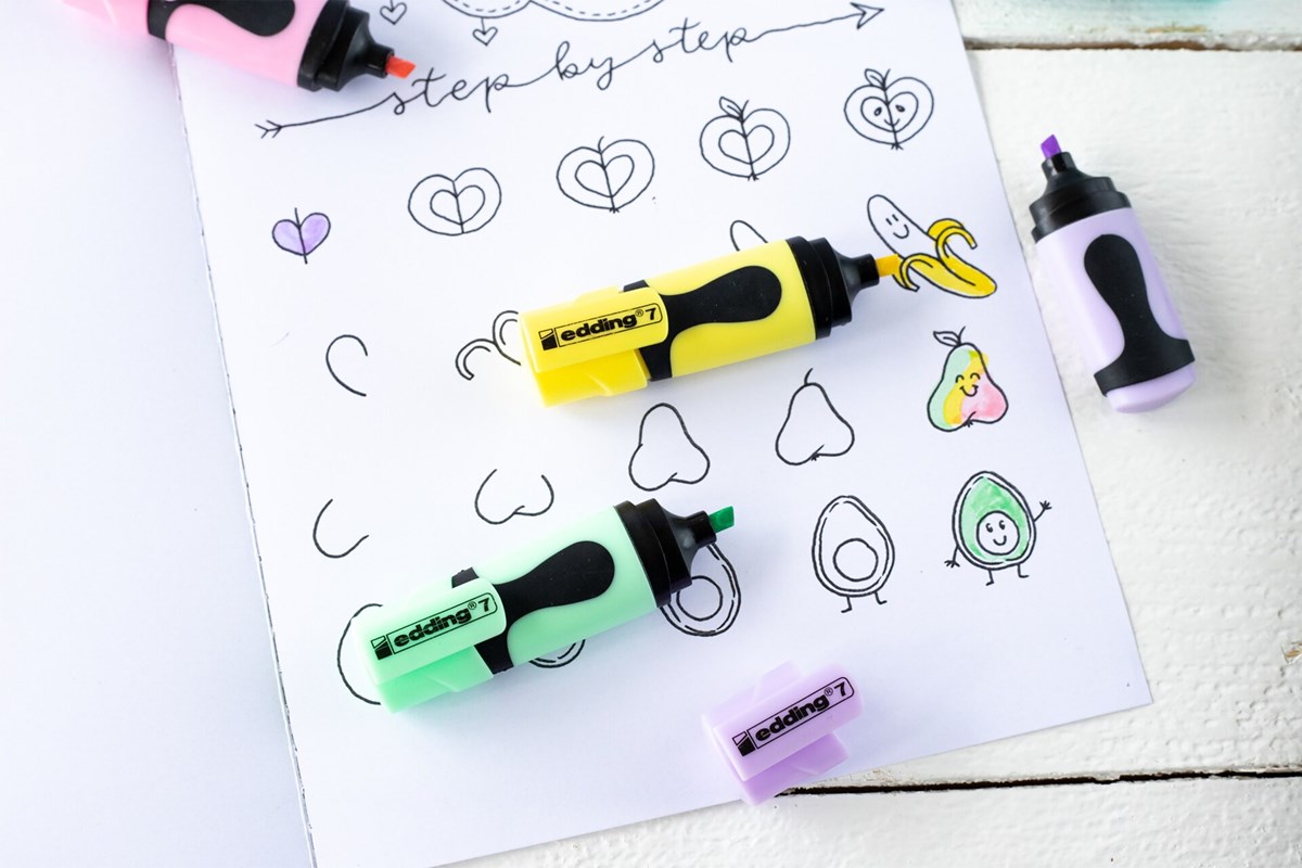 edding 7 Textmarker 5er BTS Blister Set (4+1) sortiert, Keilspitze 1-3 mm (Art.-Nr.: 4-7-5-S1099)