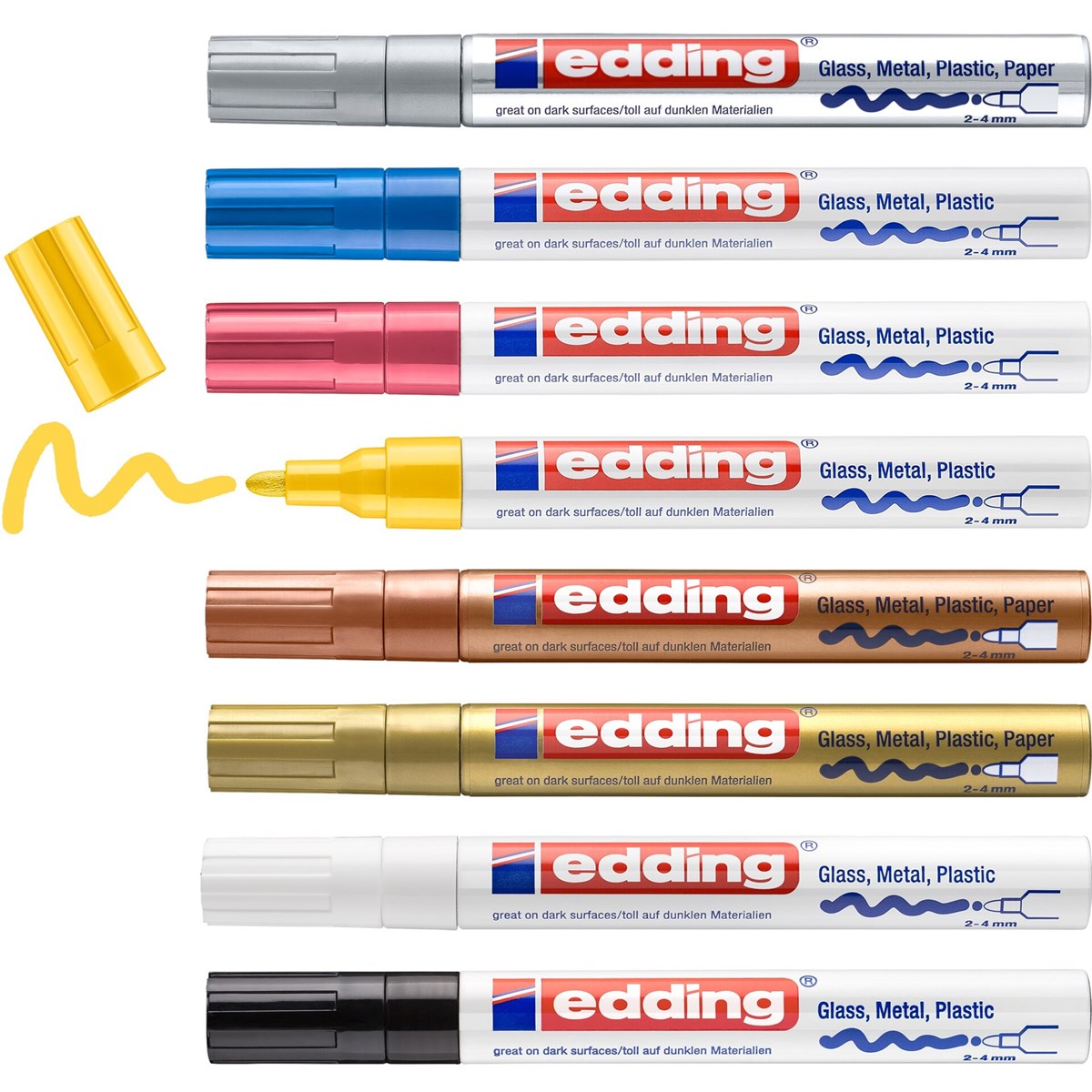 edding 750 creative Glanzlack-Marker 8er Set metallic, Rundspitze 2-4 mm (Art.-Nr.: 4-750-8-999)