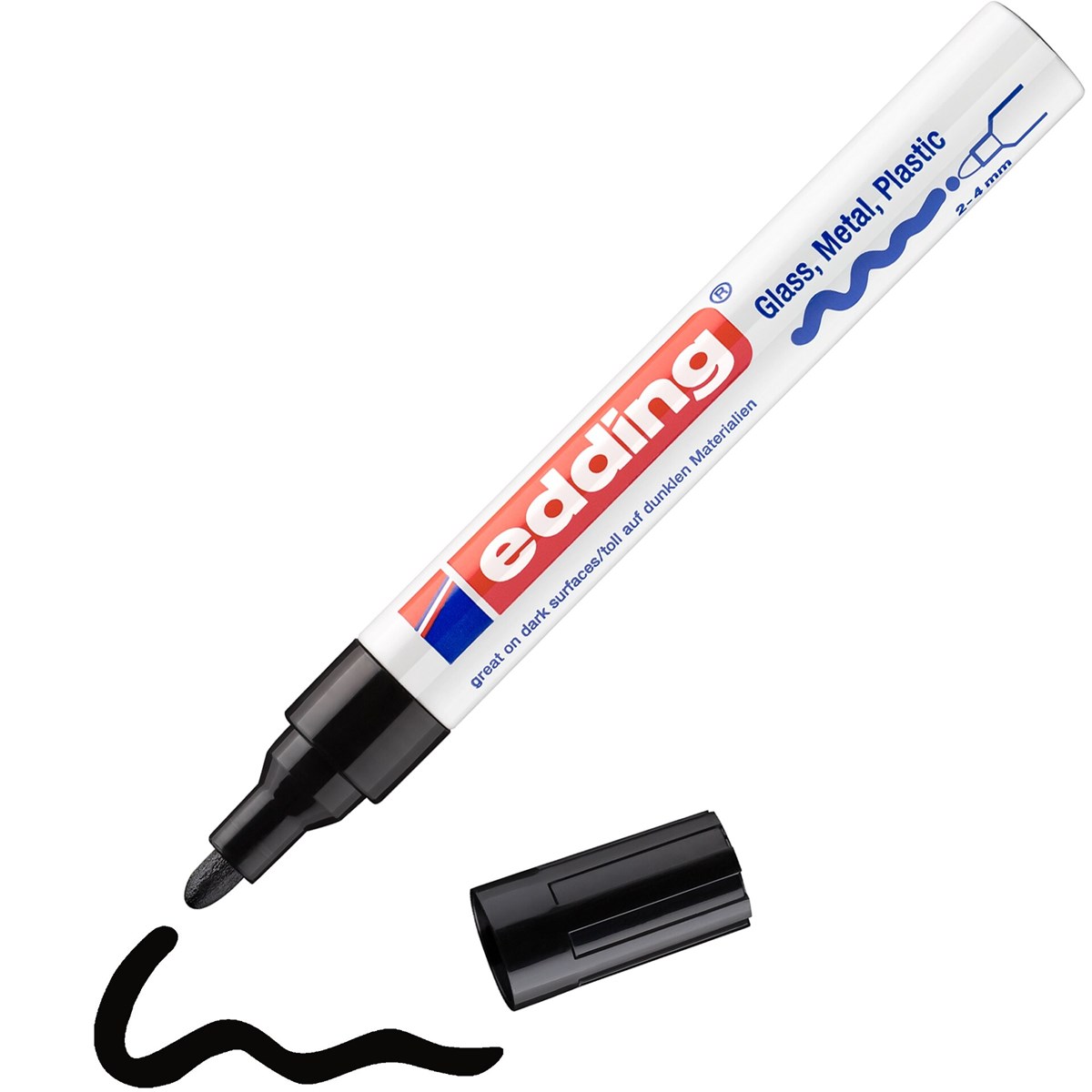 edding 750 creative Glanzlack-Marker schwarz, Rundspitze 2-4 mm (Art.-Nr.: 4-750-9-001)