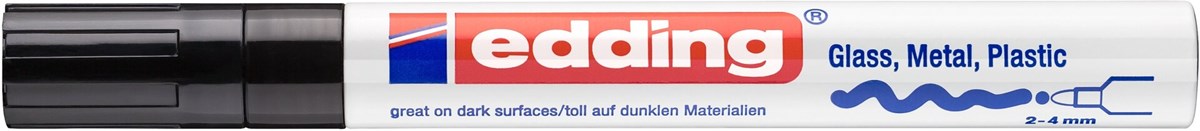 edding 750 creative Glanzlack-Marker schwarz, Rundspitze 2-4 mm (Art.-Nr.: 4-750-9-001)