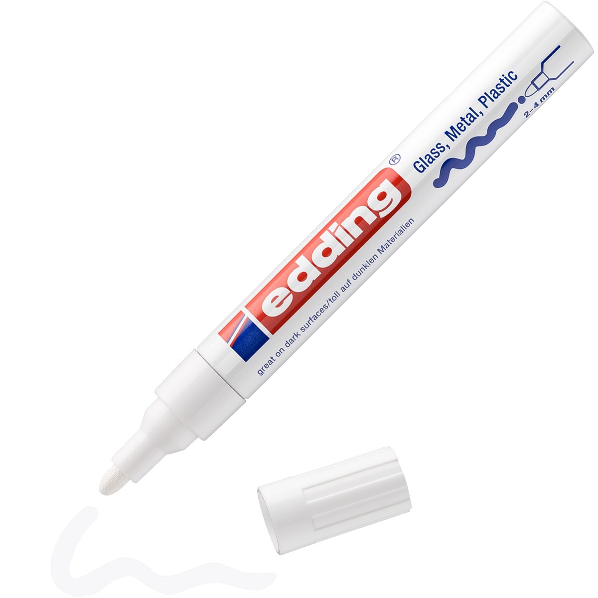 edding 750 creative Glanzlack-Marker weiß, Rundspitze 2-4 mm (Art.-Nr.: 4-750-9-049)