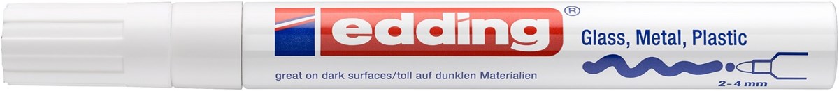 edding 750 creative Glanzlack-Marker weiß, Rundspitze 2-4 mm (Art.-Nr.: 4-750-9-049)