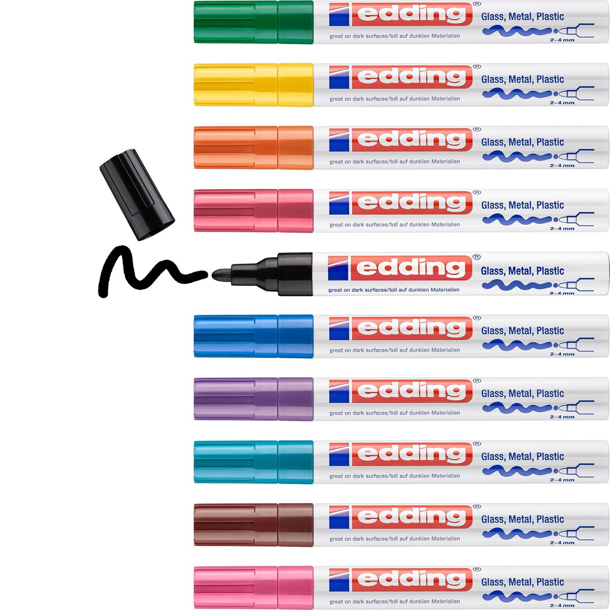 edding 750 creative Glanzlack-Marker 10er Set sortiert, Rundspitze 2-4 mm (Art.-Nr.: 4-750-9-999)