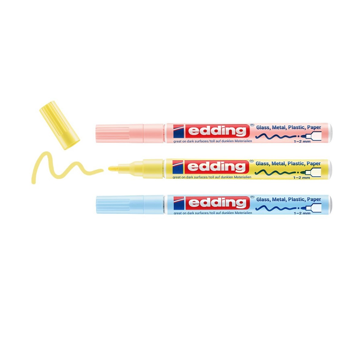 edding 751 creative Glanzlack-Marker 3er Set pastell, Rundspitze 1-2 mm (Art.-Nr.: 4-751-3-099)