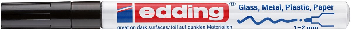 edding 751 creative Glanzlack-Marker schwarz, Rundspitze 1-2 mm (Art.-Nr.: 4-751-9-001)