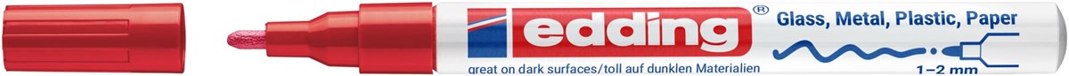 edding 751 creative Glanzlack-Marker rot, Rundspitze 1-2 mm (Art.-Nr.: 4-751-9-002)