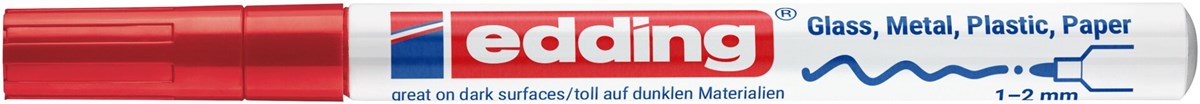 edding 751 creative Glanzlack-Marker rot, Rundspitze 1-2 mm (Art.-Nr.: 4-751-9-002)