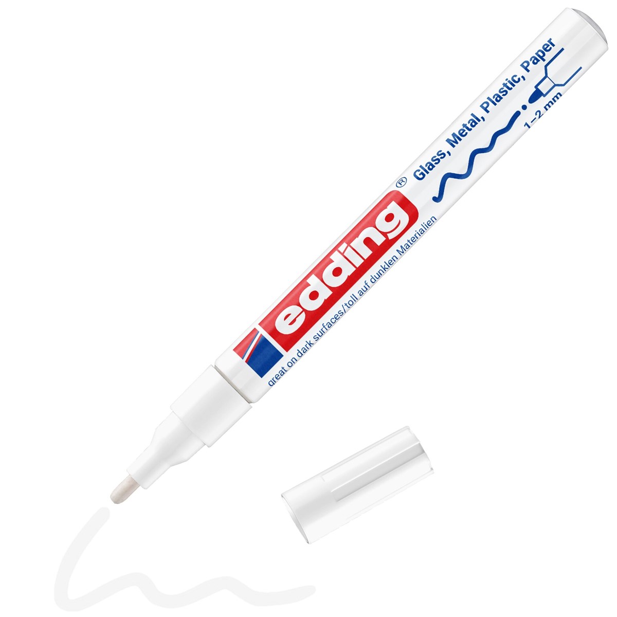 edding 751 creative Glanzlack-Marker weiß, Rundspitze 1-2 mm (Art.-Nr.: 4-751-9-049)