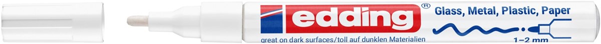 edding 751 creative Glanzlack-Marker weiß, Rundspitze 1-2 mm (Art.-Nr.: 4-751-9-049)
