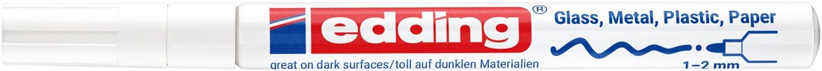 edding 751 creative Glanzlack-Marker weiß, Rundspitze 1-2 mm (Art.-Nr.: 4-751-9-049)