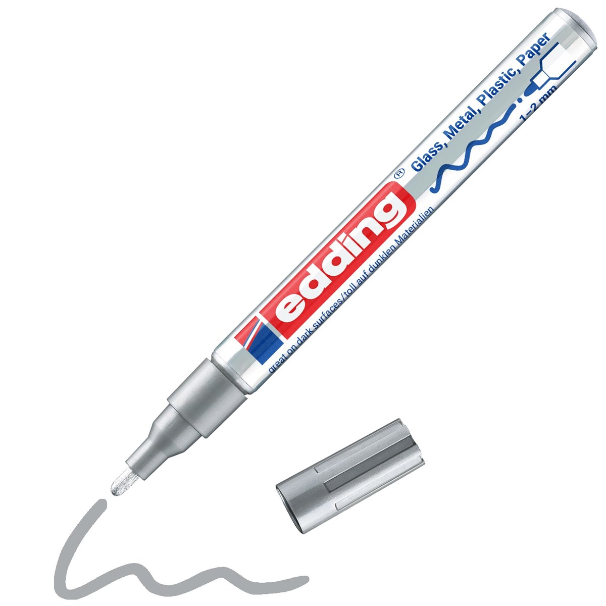 edding 751 creative Glanzlack-Marker silber, Rundspitze 1-2 mm (Art.-Nr.: 4-751-9-054)